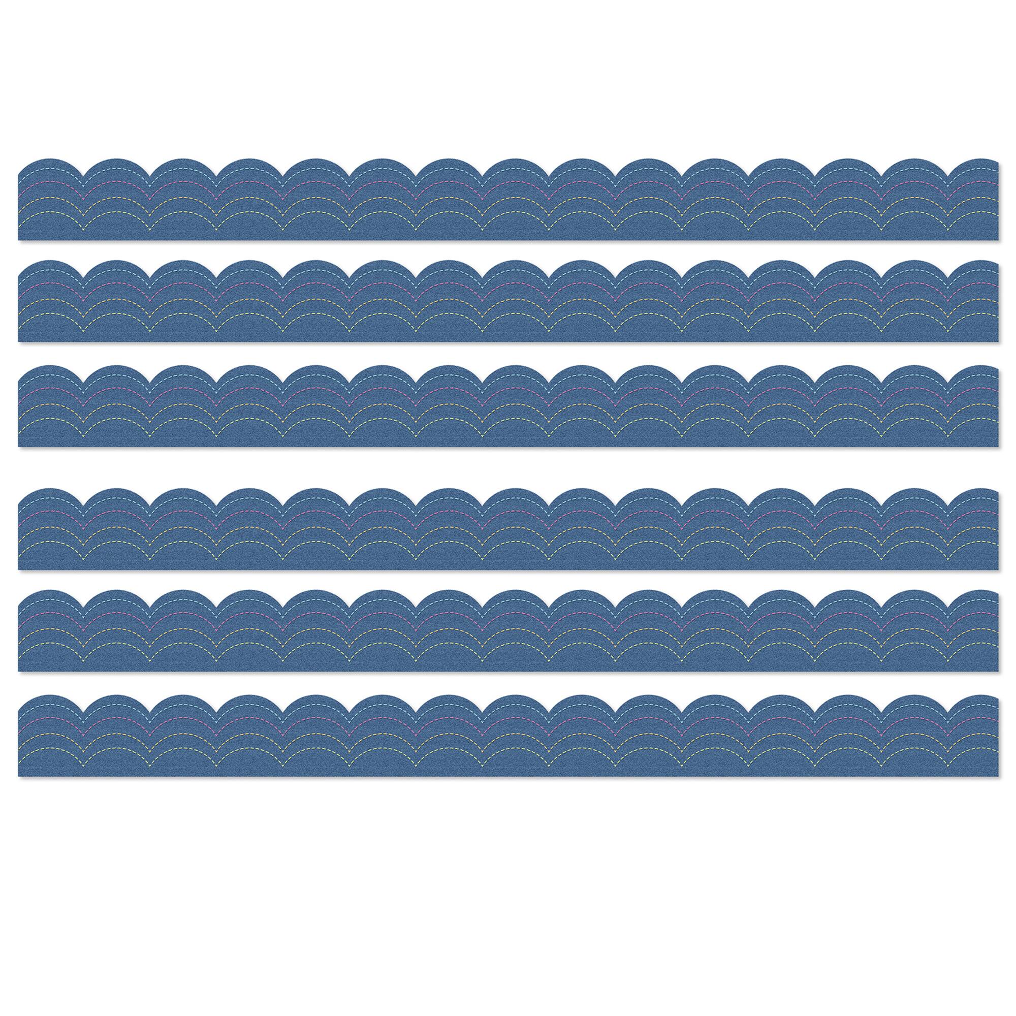 Carson Dellosa® Cool Denim Scalloped Borders Sets, 6ct.
